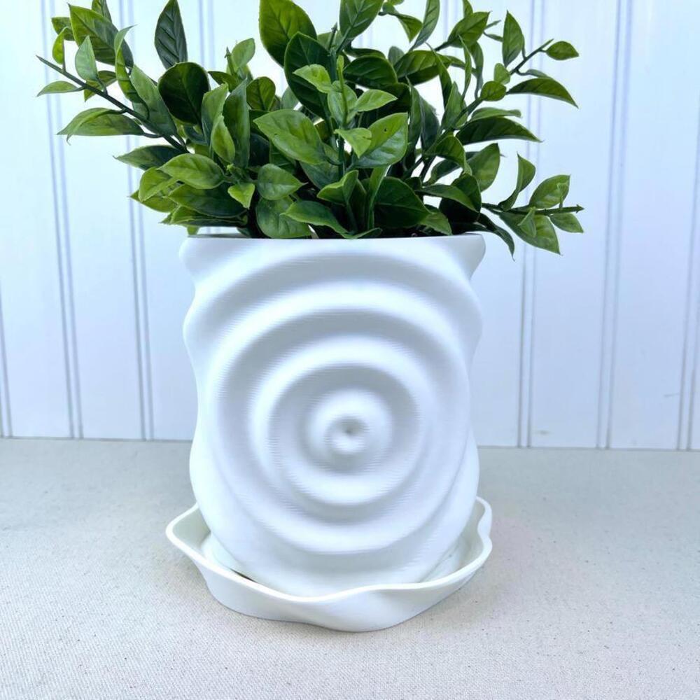 Modern Planter Pot, Waterdrop Planter, Modern Ripple Effect Planter